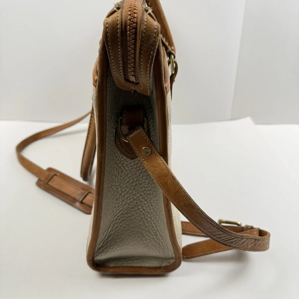 Vintage Dooney & Bourke Bag Tan Brown Pebbled Leather Purse Hand Shoulder Bag